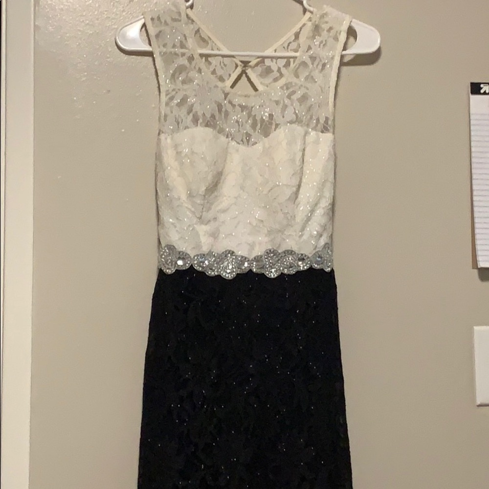 Black and white prom dress
